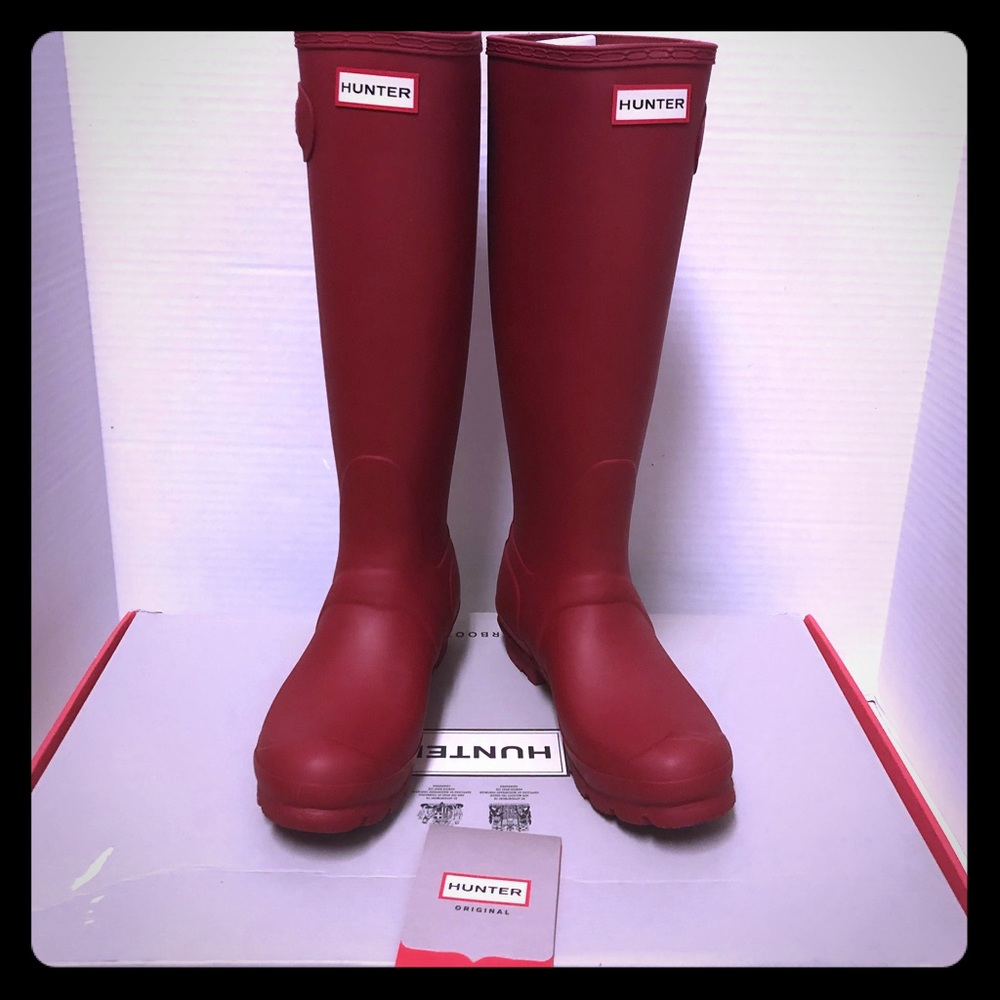 Hunters Original Tall Military Red Boots. Sz 6